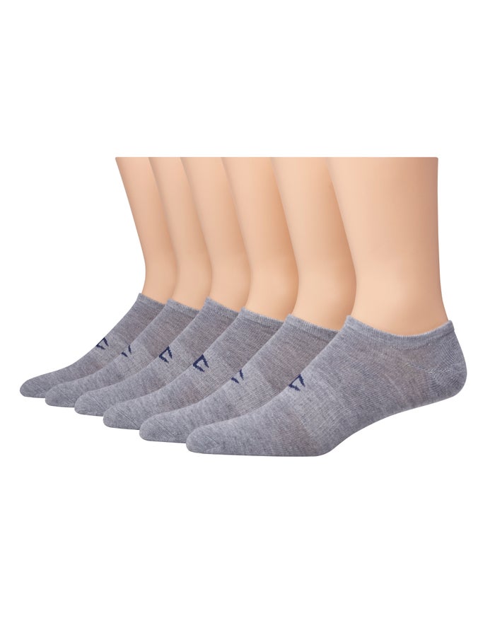 Champion Mens Socks NZ - Super No Show 6-Pairs Grey ( 8371-ONHIC )